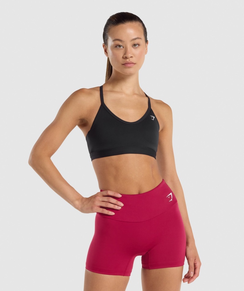 Gymshark V-hals Sports-bh Svart