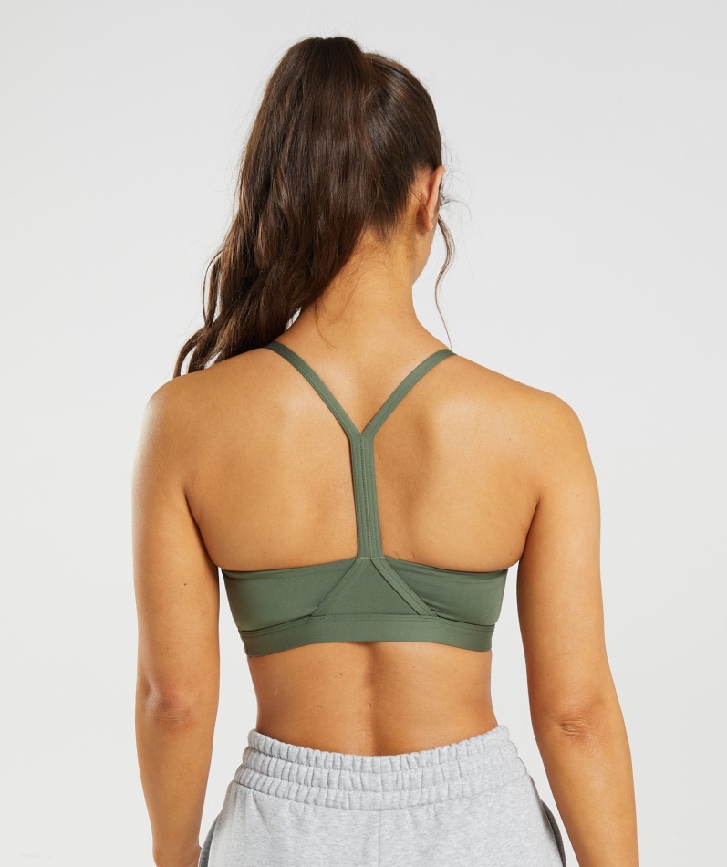 Gymshark V-hals Sports-bh Kjerne Oliven