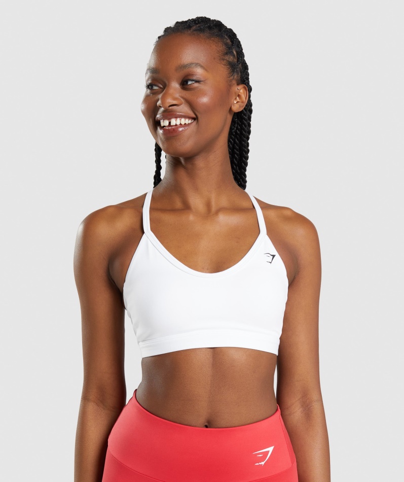 Gymshark V-hals Sports-bh Hvit