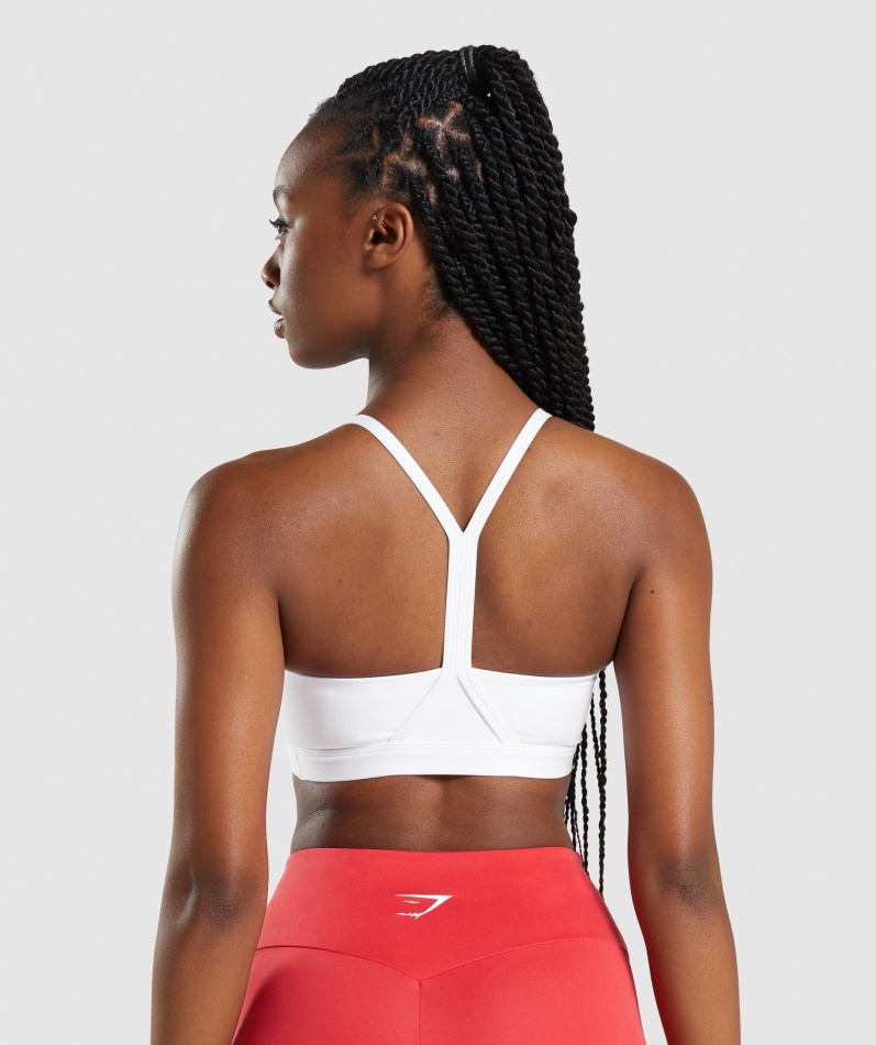 Gymshark V-hals Sports-bh Hvit
