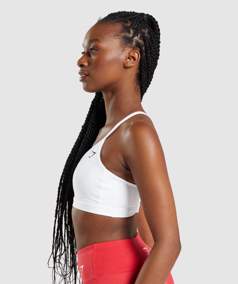 Gymshark V-hals Sports-bh Hvit