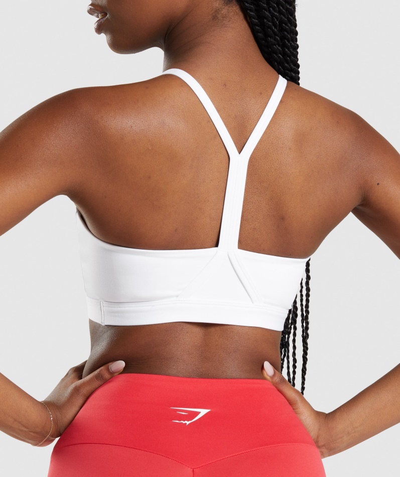 Gymshark V-hals Sports-bh Hvit