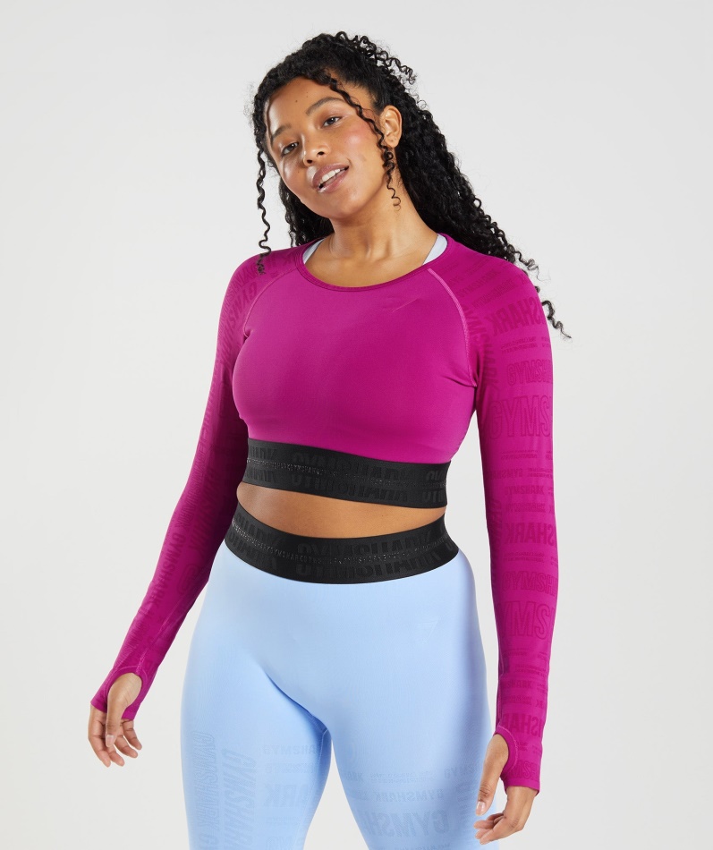 Gymshark Vision Langermet Crop Top Dragerosa