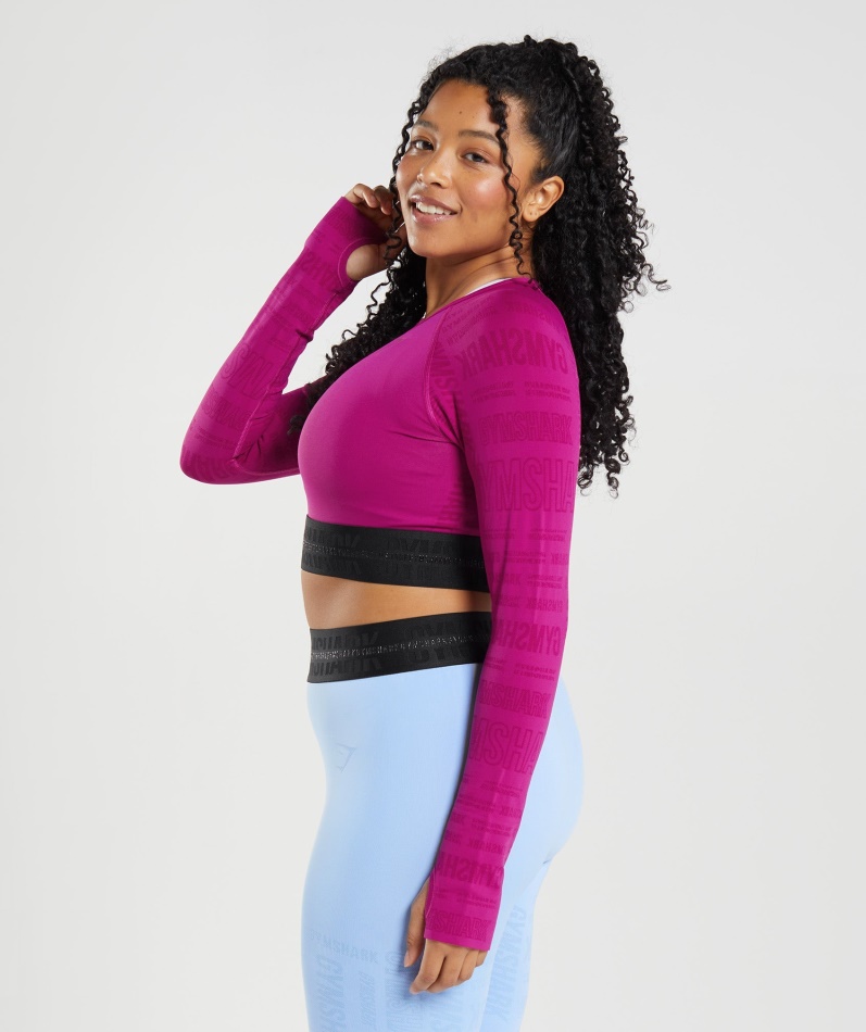 Gymshark Vision Langermet Crop Top Dragerosa