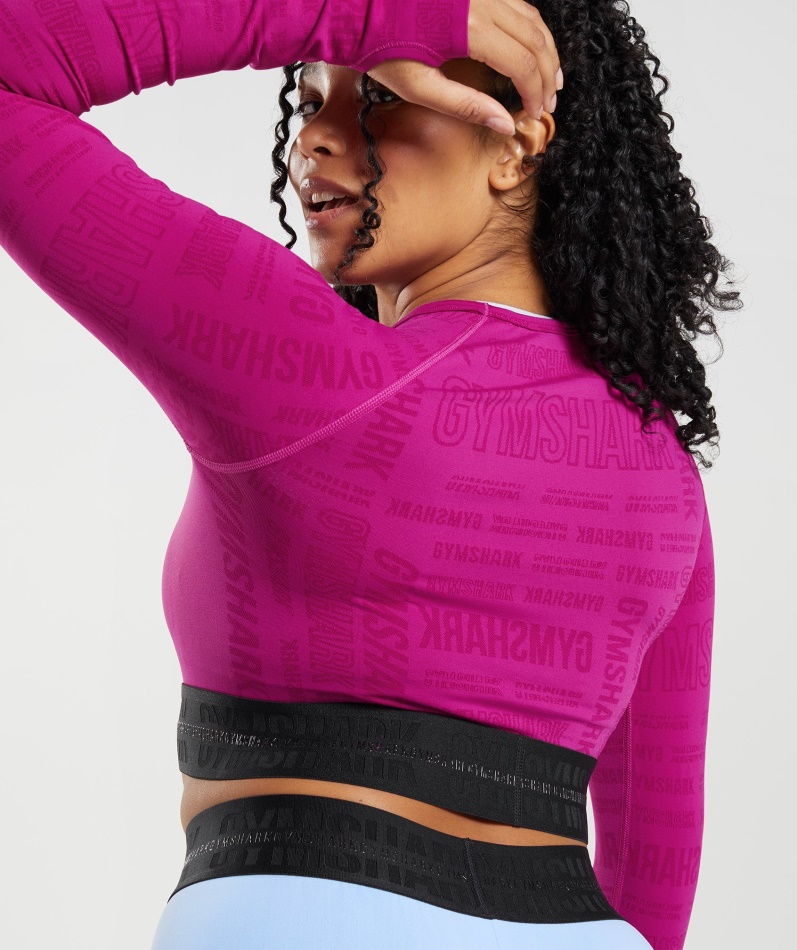 Gymshark Vision Langermet Crop Top Dragerosa