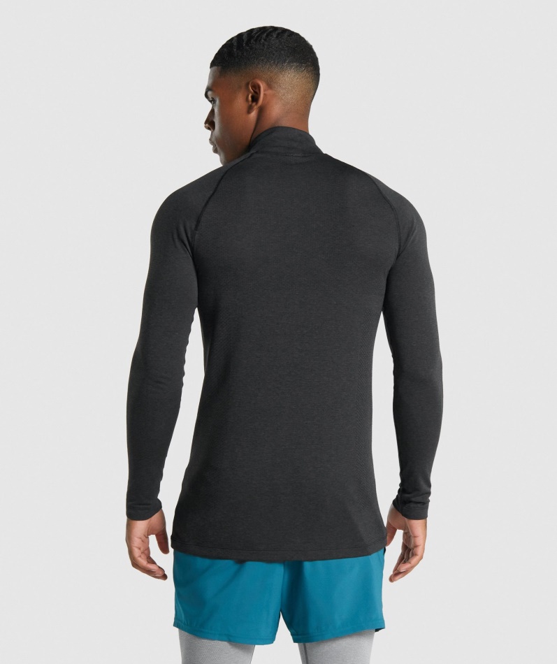 Gymshark Vital Light 1/4 Glidelås Svart Mergel