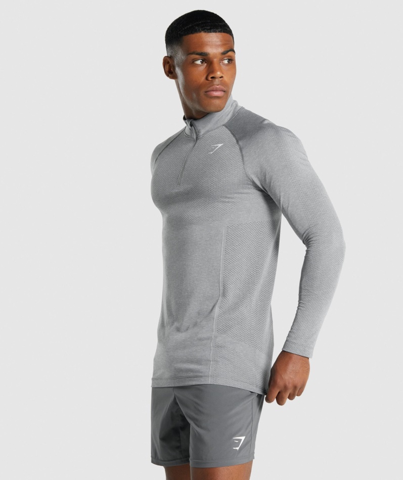 Gymshark Vital Light 1/4 Zip Kull Mergel