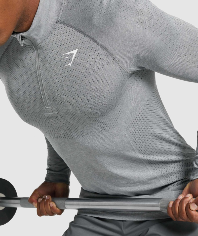 Gymshark Vital Light 1/4 Zip Kull Mergel