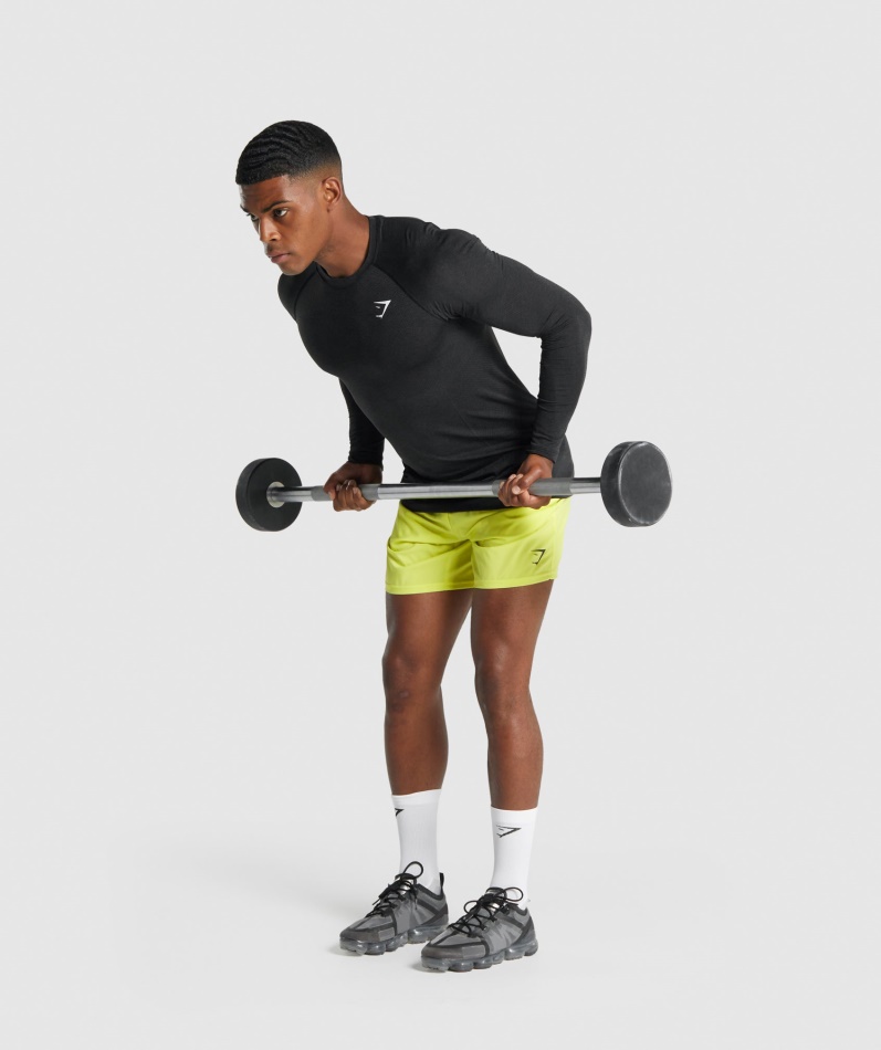 Gymshark Vital Light Sømløs Langermet T-skjorte Svart Mergel