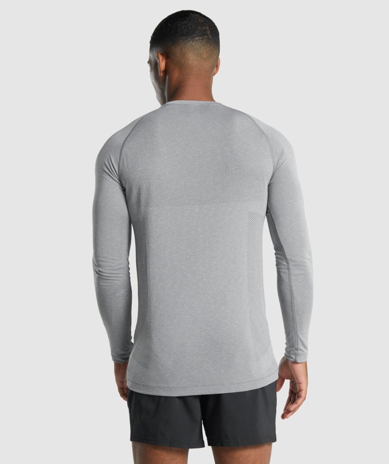 Gymshark Vital Light Sømløs Langermet T-skjorte Charcoal Merg