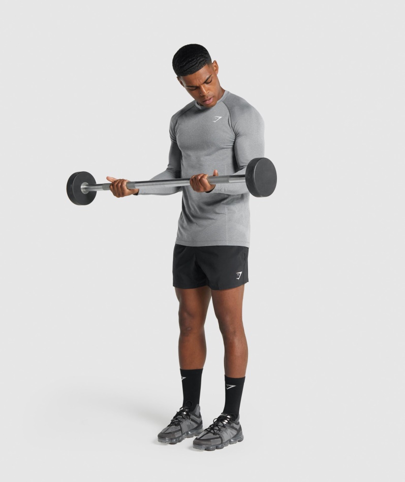 Gymshark Vital Light Sømløs Langermet T-skjorte Charcoal Merg