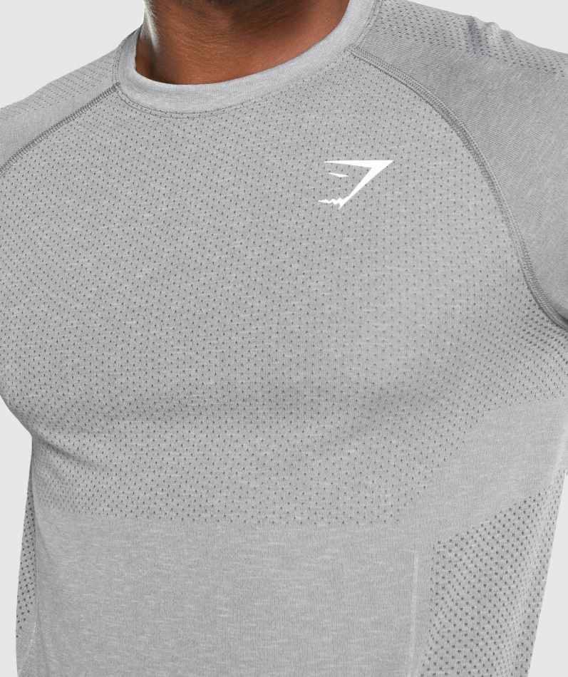 Gymshark Vital Light Sømløs Langermet T-skjorte Charcoal Merg