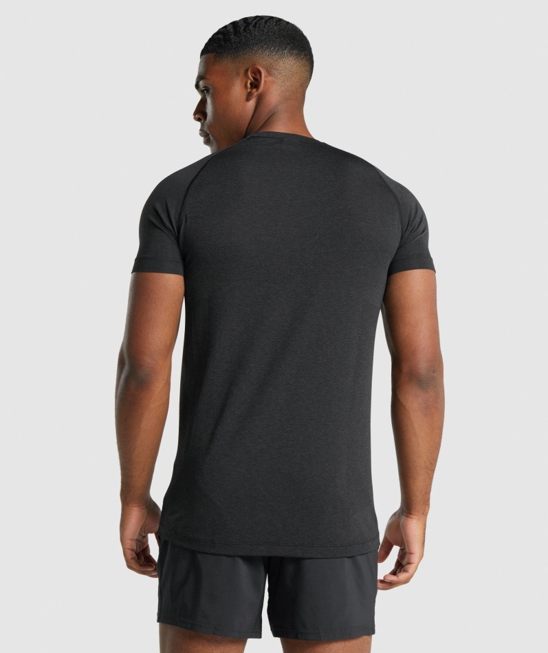 Gymshark Vital Light Sømløs T-skjorte Svart Mergel
