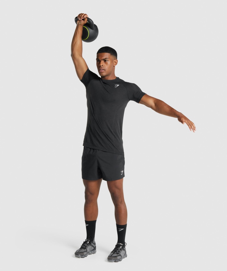 Gymshark Vital Light Sømløs T-skjorte Svart Mergel