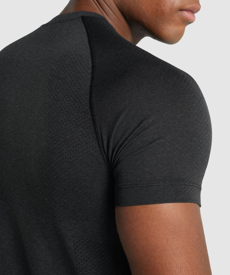 Gymshark Vital Light Sømløs T-skjorte Svart Mergel