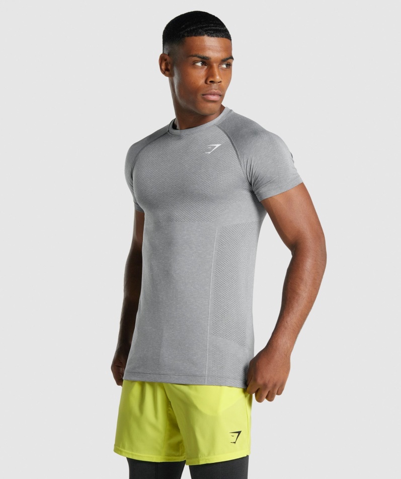 Gymshark Vital Light Sømløs T-skjorte Charcoal Merg