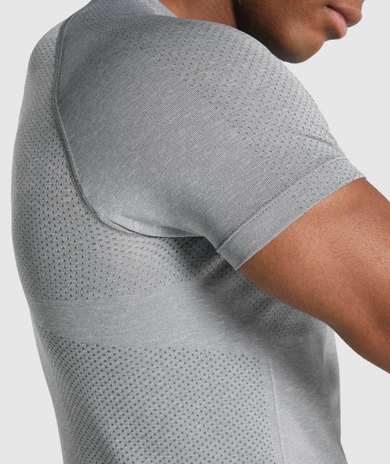 Gymshark Vital Light Sømløs T-skjorte Charcoal Merg