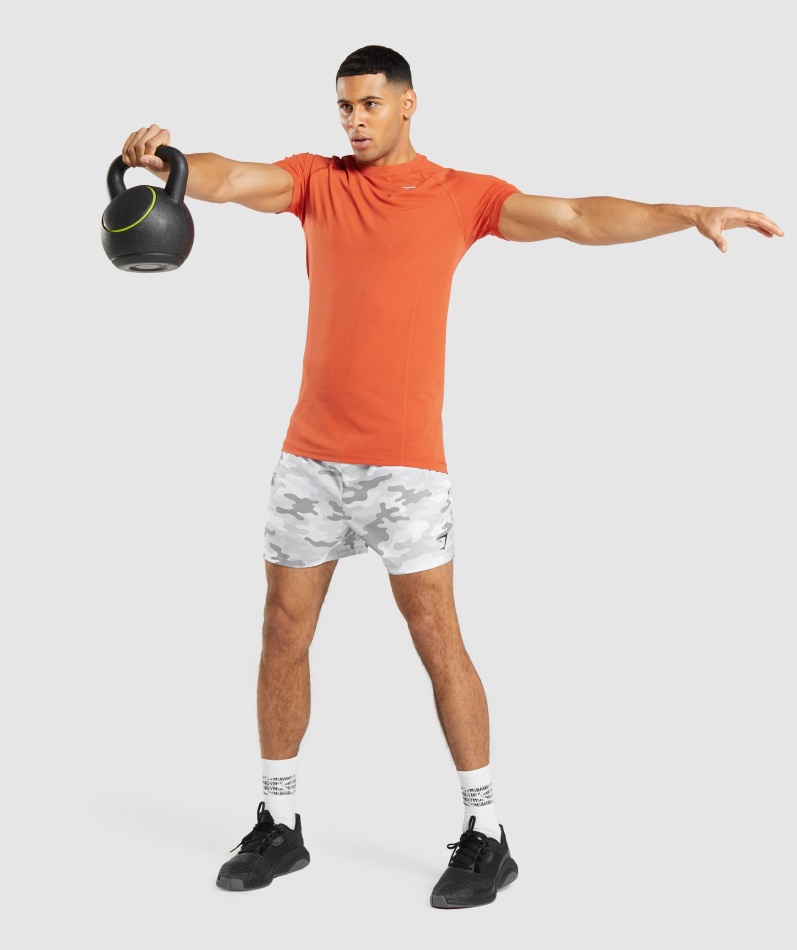 Gymshark Vital Light Sømløs T-skjorte Papaya Orange Mergel