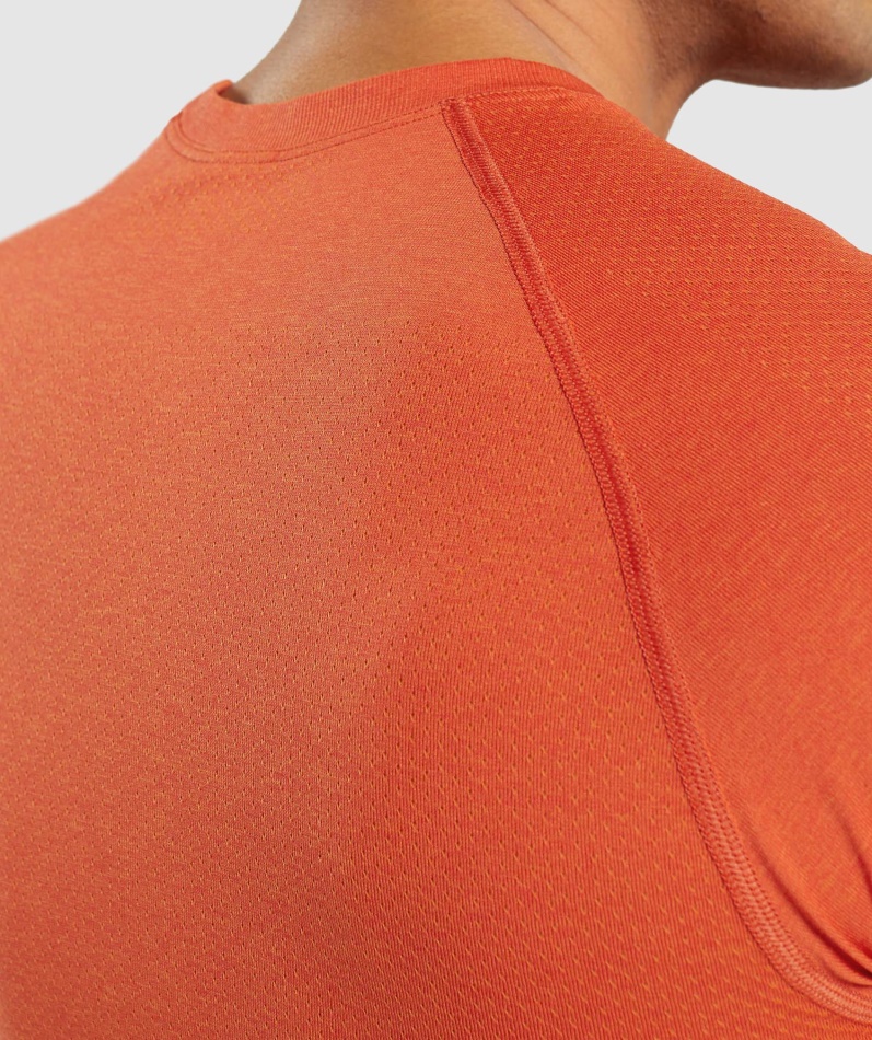 Gymshark Vital Light Sømløs T-skjorte Papaya Orange Mergel