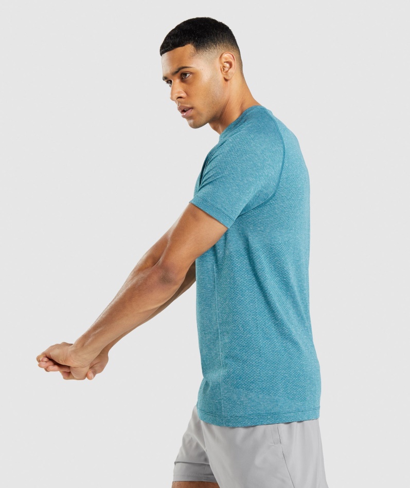 Gymshark Vital Light Sømløs T-skjorte Tahoe Teal Marl