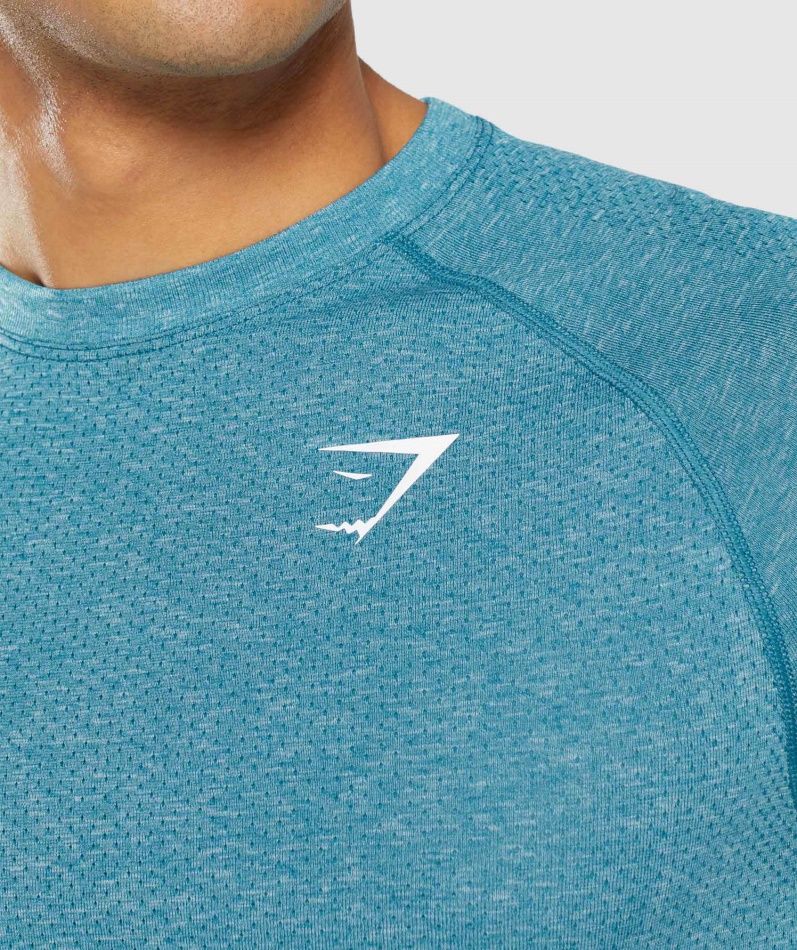 Gymshark Vital Light Sømløs T-skjorte Tahoe Teal Marl