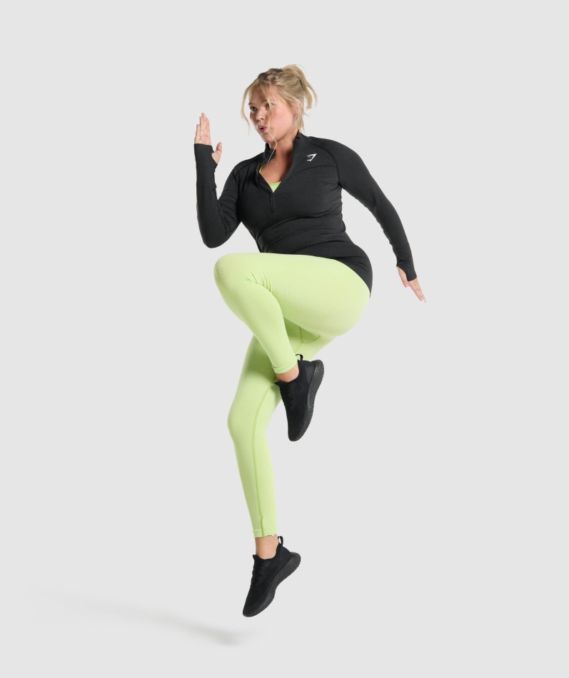 Gymshark Vital Sømløs 2.0 1/2 Genser Med Glidelås Dame Svart Mergel