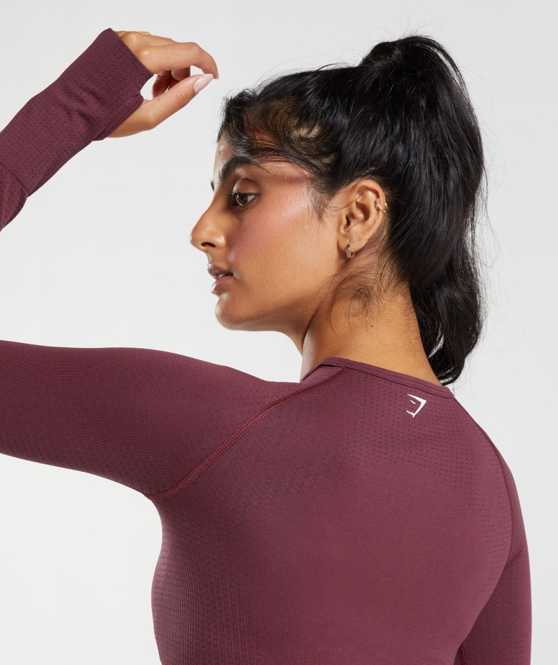 Gymshark Vital Sømløs 2.0 Crop Top Bakt Rødbrun Mergel