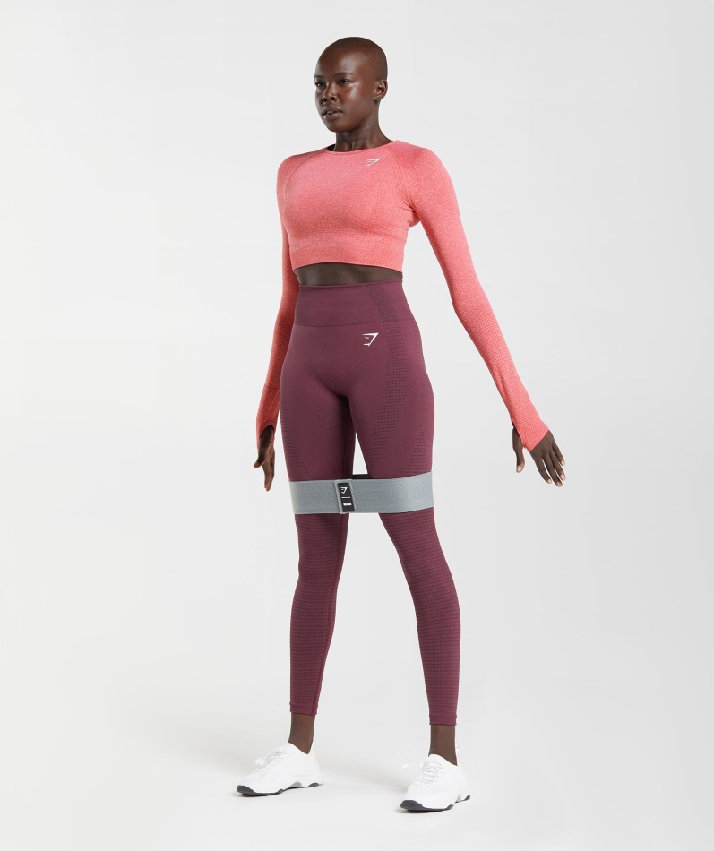 Gymshark Vital Sømløs 2.0 Crop Top Chili Rød Mergel