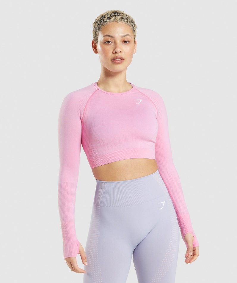 Gymshark Vital Sømløs 2.0 Crop Top Sorbet Rosa Mergel
