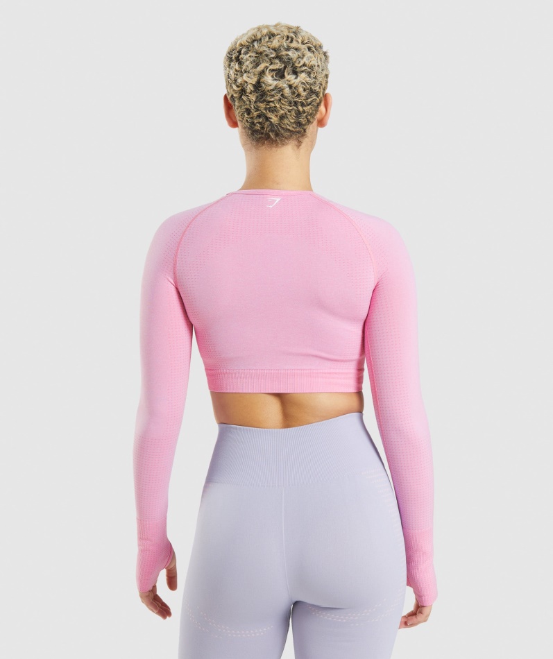Gymshark Vital Sømløs 2.0 Crop Top Sorbet Rosa Mergel