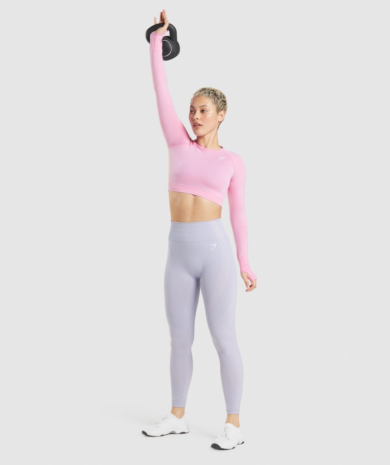 Gymshark Vital Sømløs 2.0 Crop Top Sorbet Rosa Mergel
