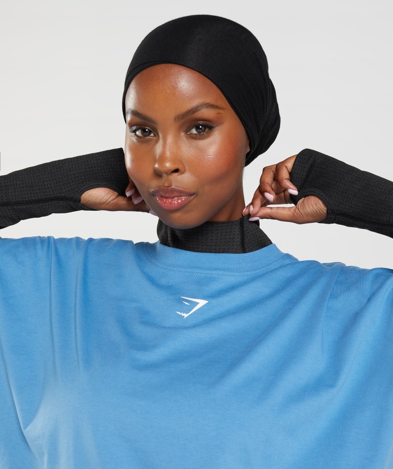 Gymshark Vital Sømløs 2.0 Midi Topp Svart Mergel Med Høy Hals