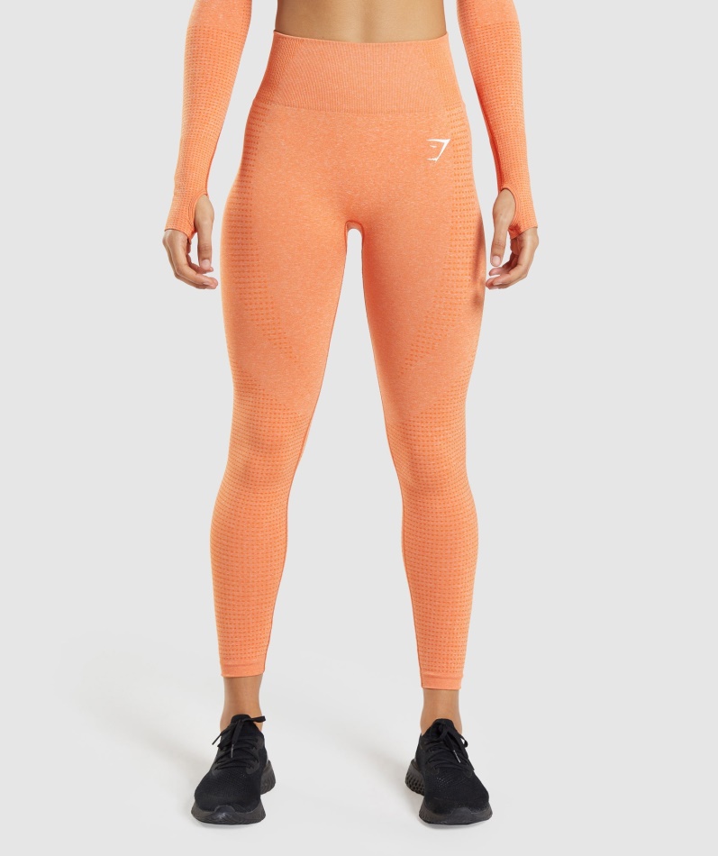 Gymshark Vital Sømløs 2.0 Leggings Aprikos Oransje Mergel