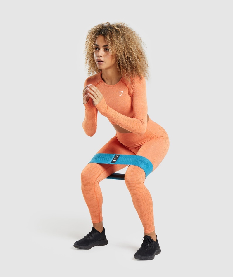 Gymshark Vital Sømløs 2.0 Leggings Aprikos Oransje Mergel