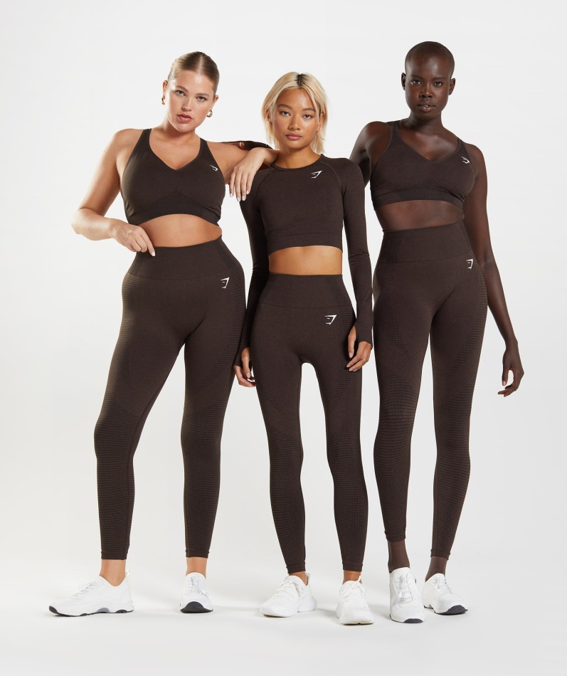 Gymshark Vital Sømløs 2.0 Leggings Kirsebærbrun Mergel