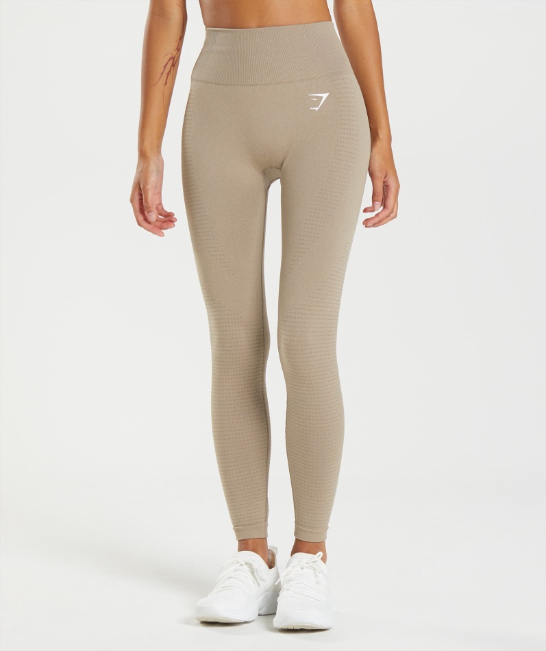 Gymshark Vital Sømløs 2.0 Leggings Vaniljebrun Mergel