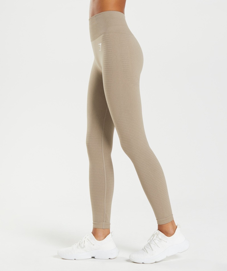 Gymshark Vital Sømløs 2.0 Leggings Vaniljebrun Mergel