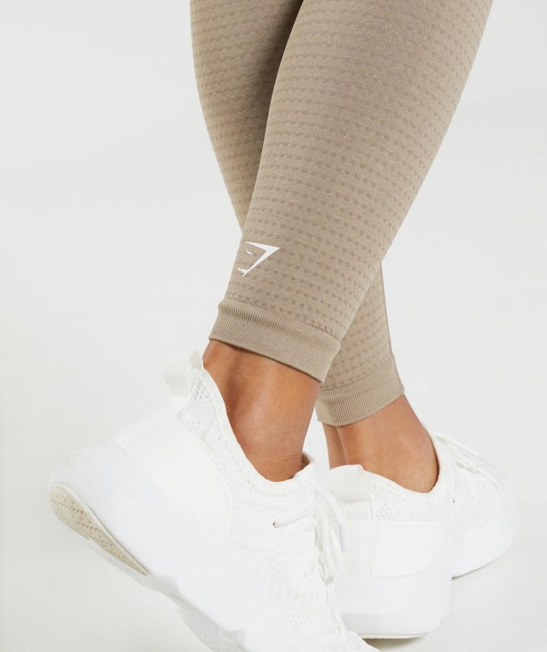 Gymshark Vital Sømløs 2.0 Leggings Vaniljebrun Mergel