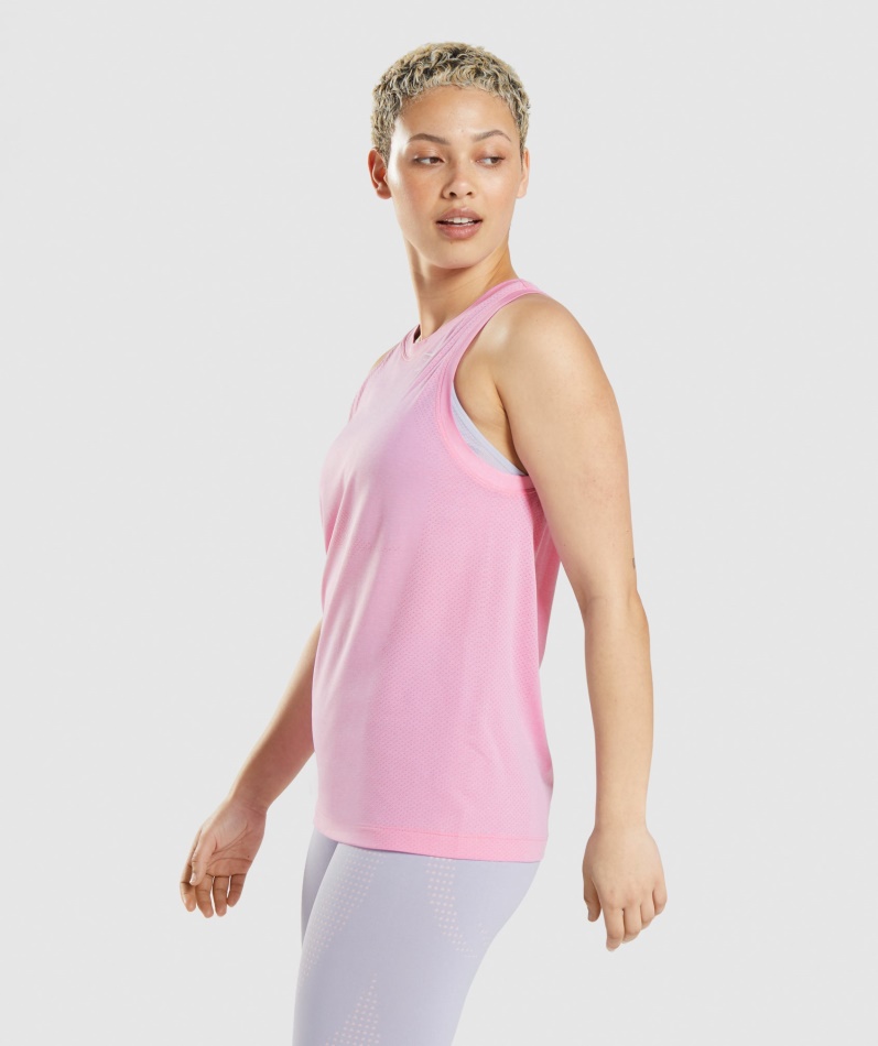 Gymshark Vital Seamless 2.0 Lett Løs Tank Sorbet Rosa Mergel