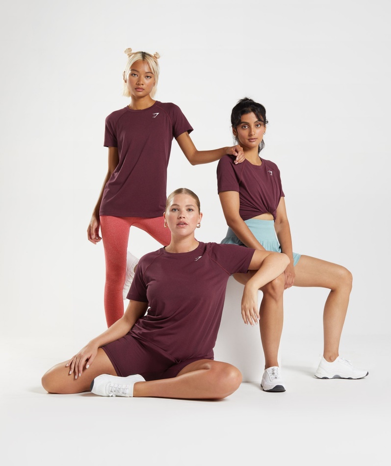 Gymshark Vital Sømløs 2.0 Lett T-skjorte Bakt Rødbrun Mergel