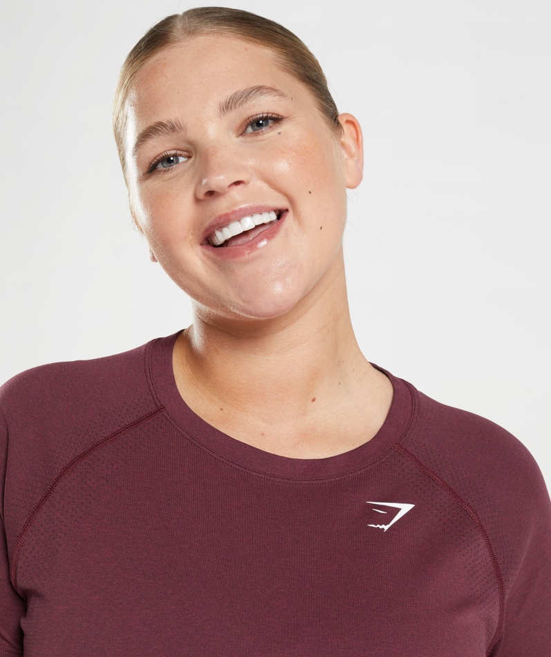 Gymshark Vital Sømløs 2.0 Lett T-skjorte Bakt Rødbrun Mergel