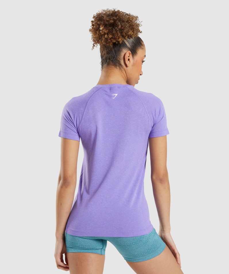 Gymshark Vital Sømløs 2.0 Lys T-skjorte Lys Lilla Mergel