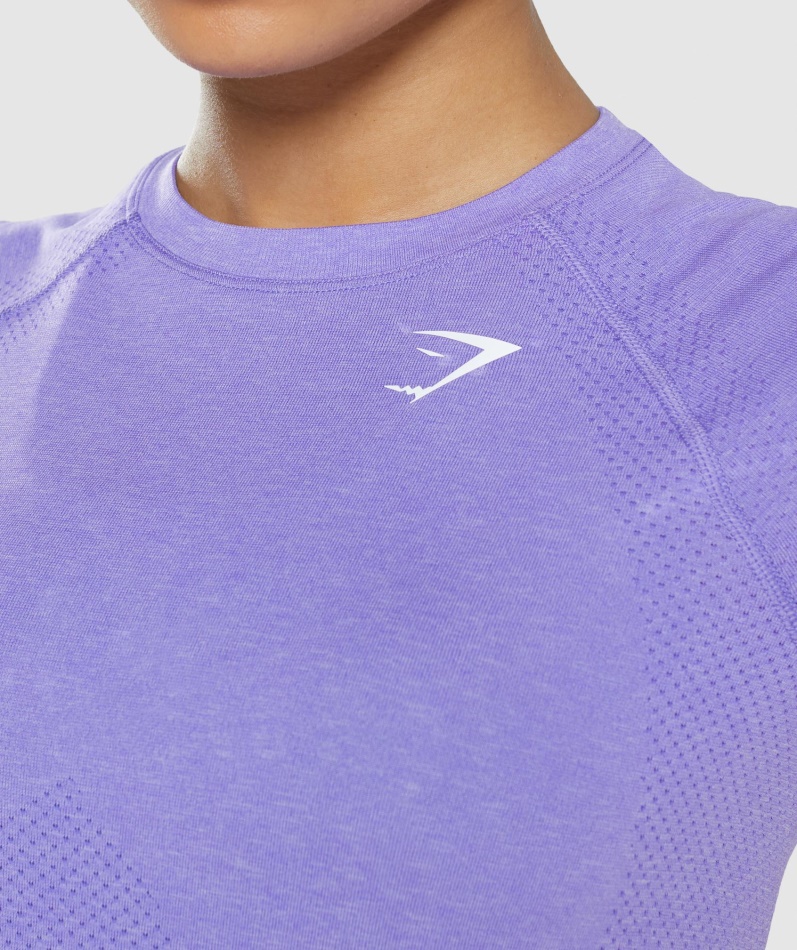 Gymshark Vital Sømløs 2.0 Lys T-skjorte Lys Lilla Mergel