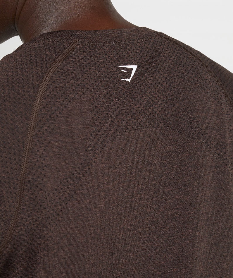 Gymshark Vital Sømløs 2.0 Lys T-skjorte Kirsebærbrun Mergel