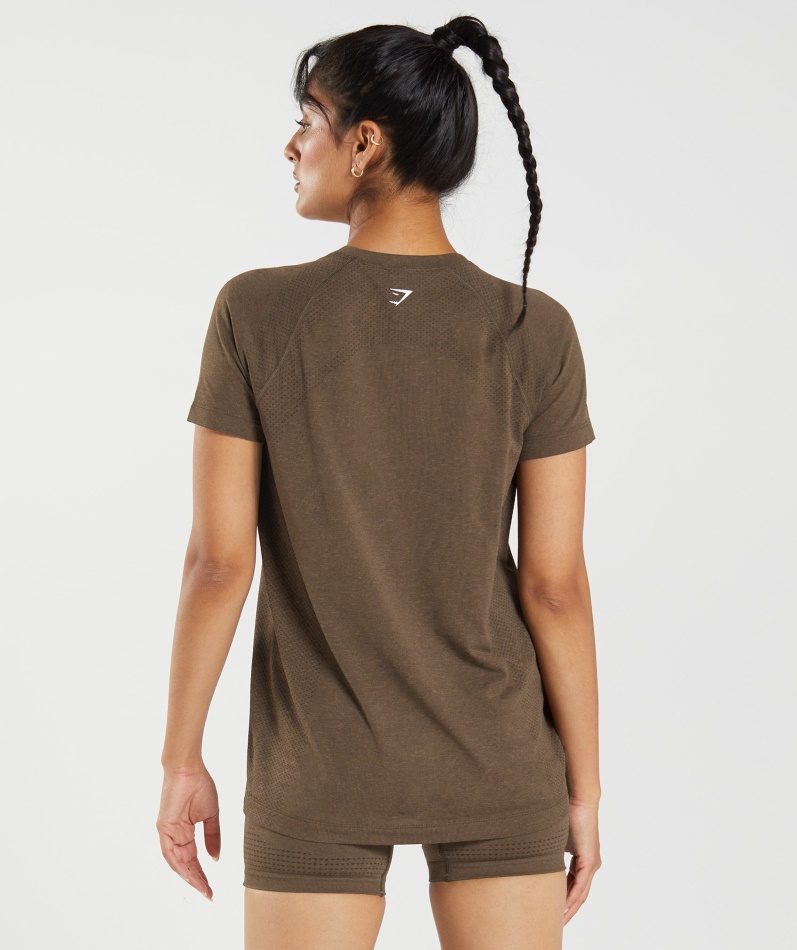 Gymshark Vital Sømløs 2.0 Lett T-skjorte Espresso Marl