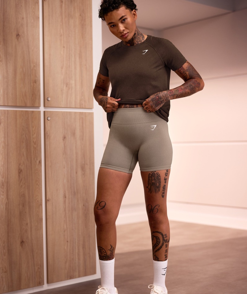 Gymshark Vital Sømløs 2.0 Lett T-skjorte Espresso Marl