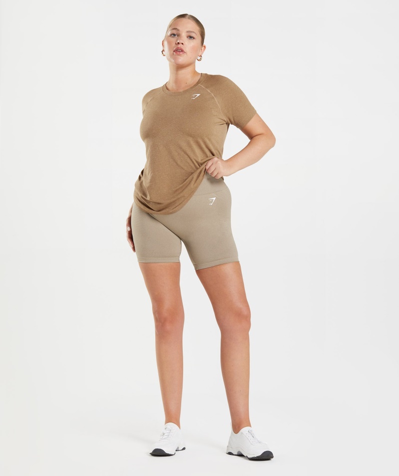 Gymshark Vital Sømløs 2.0 Lett T-skjorte Fawn Marl