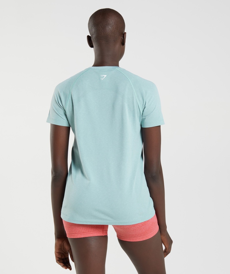 Gymshark Vital Sømløs 2.0 Lys T-skjorte Perleblå Marl