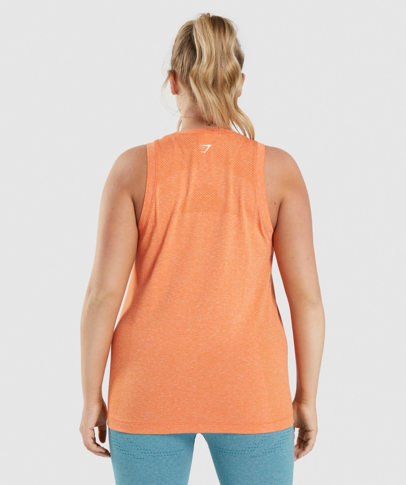 Gymshark Vital Sømløs 2.0 Lett Tank Aprikos Oransje Mergel