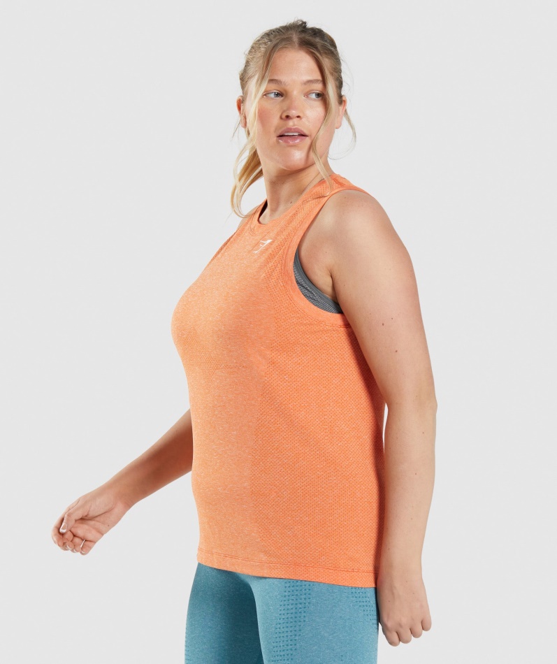 Gymshark Vital Sømløs 2.0 Lett Tank Aprikos Oransje Mergel
